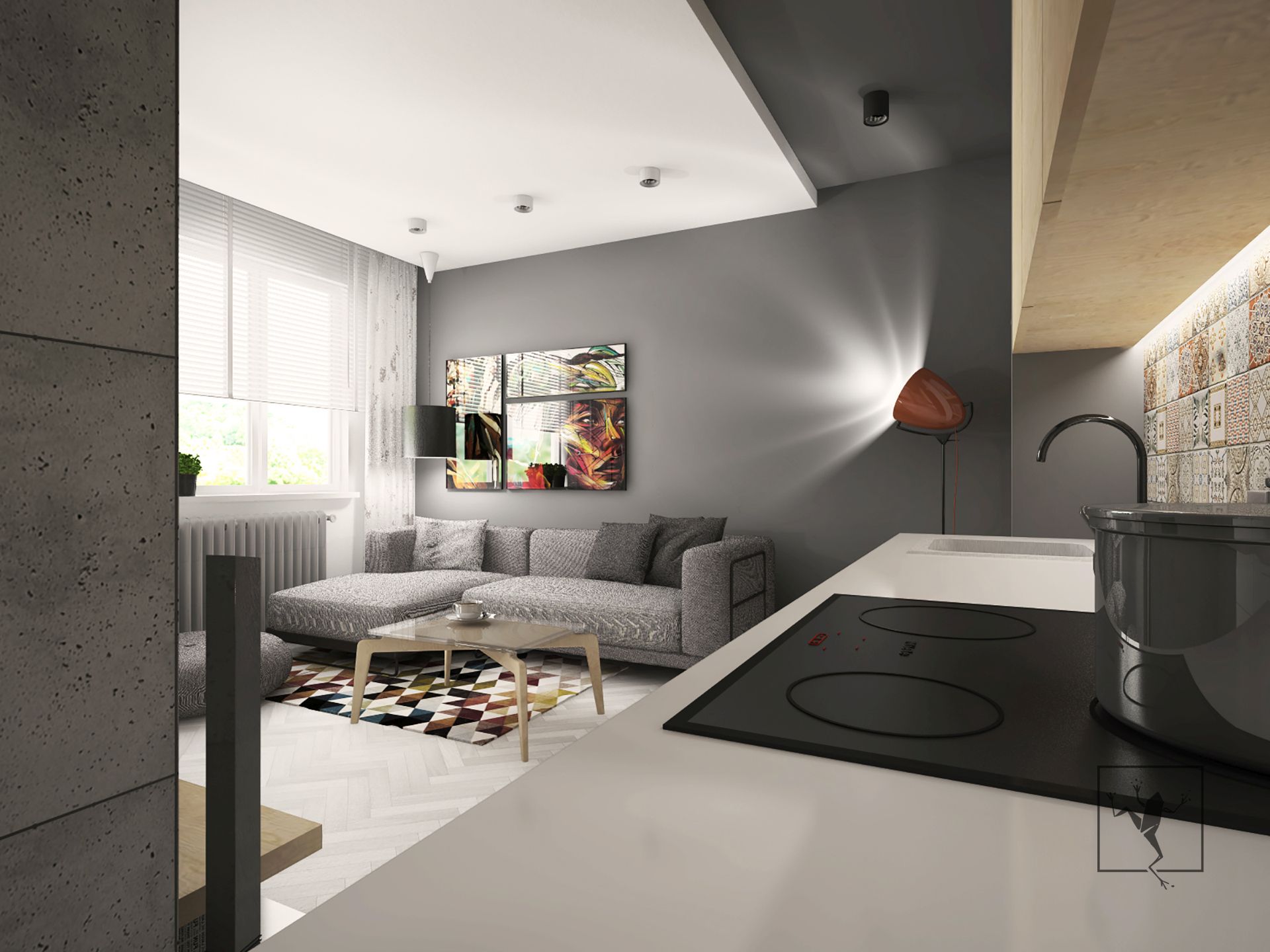 projekt wnętrza mieszkania zabrze modul 63 c | Frog Studio - projektowanie wnętrz | architektura