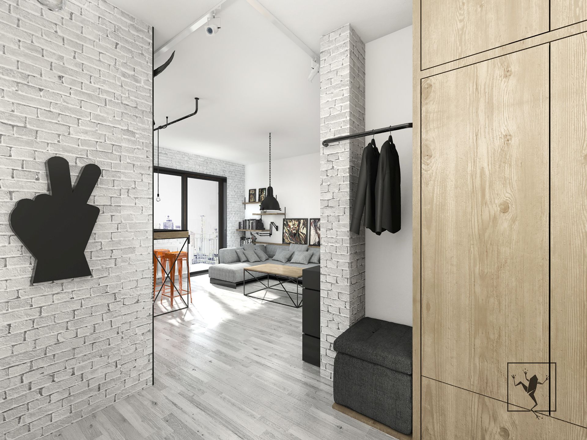 projekt wnętrza industrialne mieszkanie warszawa | Frog Studio - projektowanie wnętrz | architektura