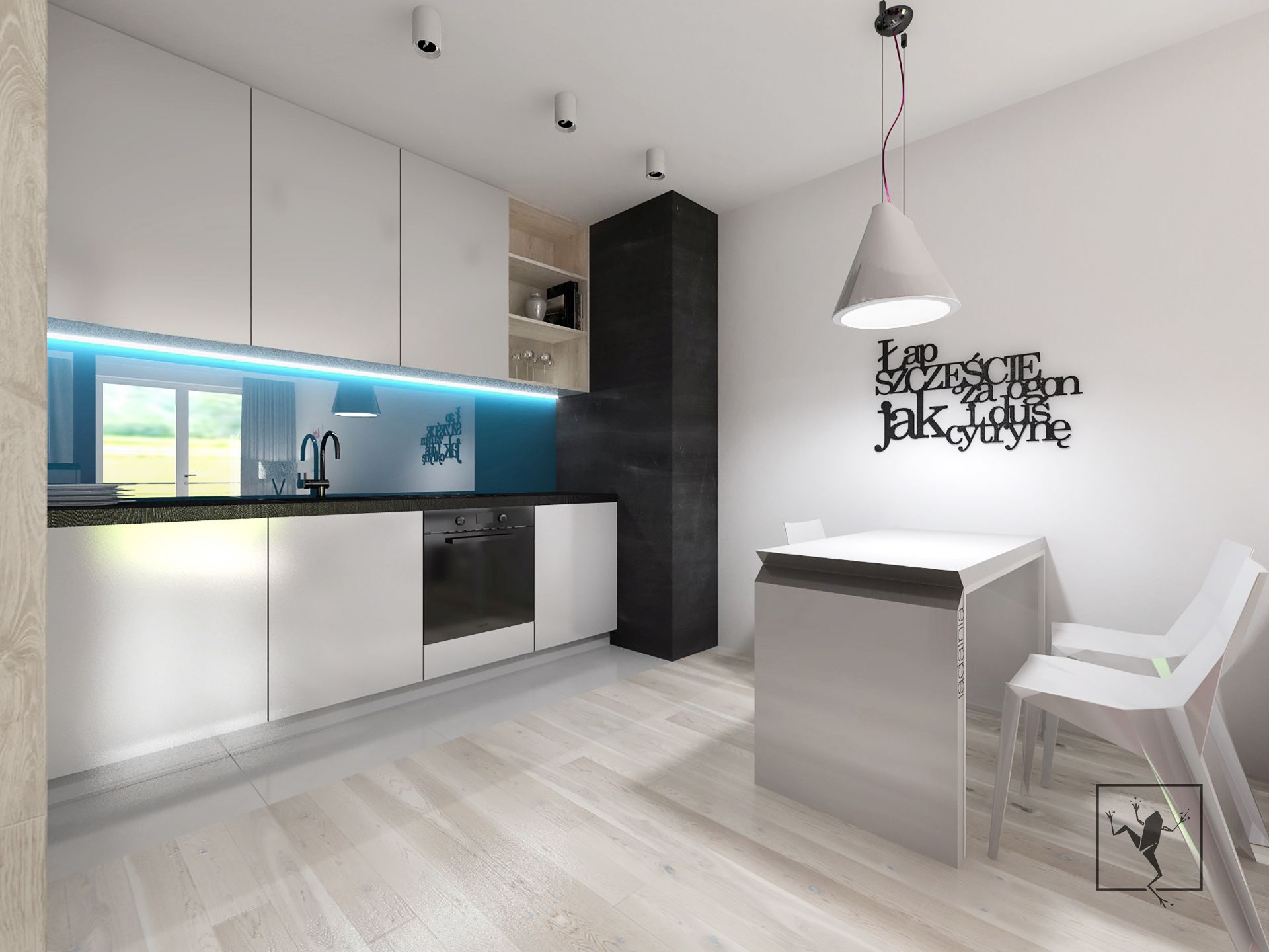 projekt wnętrza małe kolorowe mieszkanie kielce | Frog Studio - projektowanie wnętrz | architektura